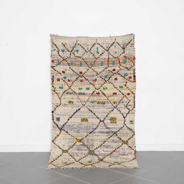 Handmade Berber Boucherouite Rug 6.5x3.9 Ft Vintage Moroccan Wool Carpet - image 1