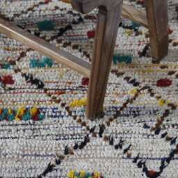 Handmade Berber Boucherouite Rug 6.5x3.9 Ft Vintage Moroccan Wool Carpet - thumbnail 4