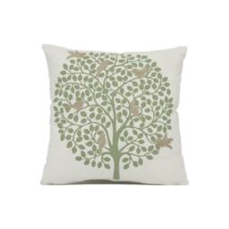 Sanderson - Bay Tree Celadon Stylized & Embroidered Bird Cushion Cover Handmade Throw Pillow Designer Home D??cor - thumbnail 2