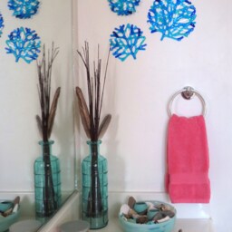 Fused Glass Coral Wall Decor, Blue Turquoise Sea Branching - thumbnail 4
