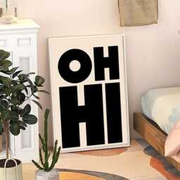 Oh Hi Quote Art Canvas Poster, Trendy Wall Art, Typography Aesthetic Decor, Retro Home Printed Gift - thumbnail 3