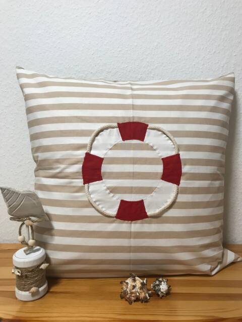 Country Style Cushion Cover Pillowcase Life Preserver Beige/Red 40x40cm - image 1