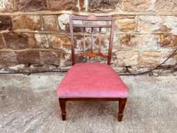 Edwardian Mahogany Nursing Chair - Antique Shell Inlay Boudoir Seat