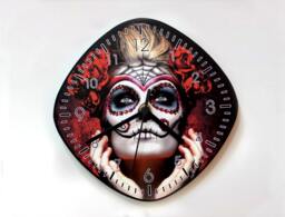 Day Of The Dead Sugar Skull Catrina Calavera Makeup - Wall Clock - thumbnail 1