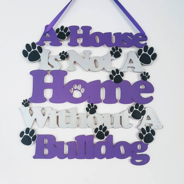 Bulldog Wall Hanging Sign Dog Lover Gift, Home Decor - image 1