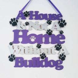 Bulldog Wall Hanging Sign Dog Lover Gift, Home Decor - thumbnail 1