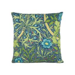 William Morris - Seaweed Cobalt/Thyme Cushion Cover Throw Pillow Designer Home Decor - thumbnail 2