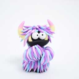 Hairy Monster Figurines - Handmade Polymer Clay Creatures - thumbnail 4