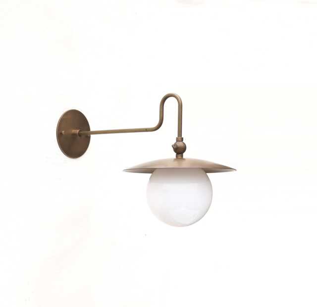 Brass Wall Sconce Light, With Curved Arm, Ul Listed, Ppq, No.0471 - image 1