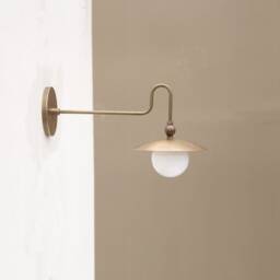 Brass Wall Sconce Light, With Curved Arm, Ul Listed, Ppq, No.0471 - thumbnail 3
