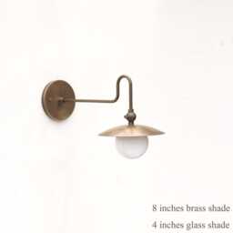 Brass Wall Sconce Light, With Curved Arm, Ul Listed, Ppq, No.0471 - thumbnail 2