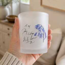 Personalised Handwriting Candle Holder, Actual Keepsake Gift, Memorial Remembrance - Optional Led Tealight - thumbnail 2
