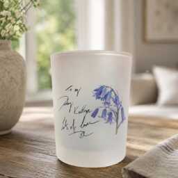 Personalised Handwriting Candle Holder, Actual Keepsake Gift, Memorial Remembrance - Optional Led Tealight - thumbnail 3