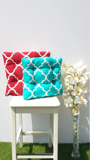 Outdoor, Indoor Seat Cushions Moroccan Red, Blue, Teal, Purple, Black, Coral, Lattice, Damask, Geometric D??cor Cushions - image 1