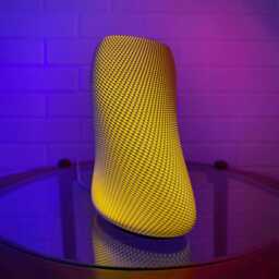 Victor Table Lamp, Modern Ripple Mesh Solid Contemporary 3D Printed Lighting - thumbnail 4