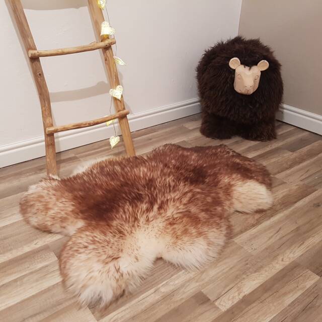 Dyed Fur Rugs Sheepskin Sheep Skin Leather Decorative Rug Comfy Area Rugs Carpet Throw #48, Schaffell, Hygge - image 1