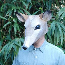 Deer Mask - Printed Paper Faux Taxidermy Eco-Friendly Recycled Card Animal Hat- Craft Kit Fun Woodland Wall Art - thumbnail 3