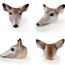 Deer Mask - Printed Paper Faux Taxidermy Eco-Friendly Recycled Card Animal Hat- Craft Kit Fun Woodland Wall Art - thumbnail 2