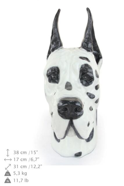 Great Dane, Deutsche Dogge - Cropped With Desk & Colored, Dog Big Head Statue, Limited Edition, Artdog - image 1