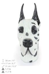 Great Dane, Deutsche Dogge - Cropped With Desk & Colored, Dog Big Head Statue, Limited Edition, Artdog - thumbnail 1