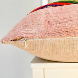 Vintage Embroidered Silk Textile Ethnic Piece Of Tradition Costume Pillow Cover - thumbnail 4