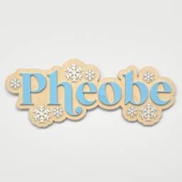 Personalised Children's Name Sign - Frozen Inspired Snow Princess Themed Double Layer Wood & Acrylic Wall Decor - thumbnail 2