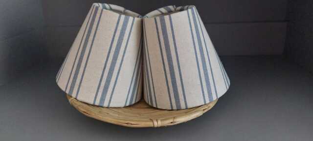 Blue Ticking Stripes Candle Clip Lampshade - image 1