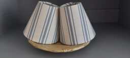 Blue Ticking Stripes Candle Clip Lampshade - thumbnail 1