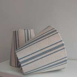 Blue Ticking Stripes Candle Clip Lampshade - thumbnail 2