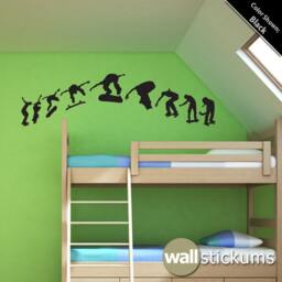 Skateboard Trick Sequence Wall Decal - Kids & Teens Room Decor - thumbnail 1