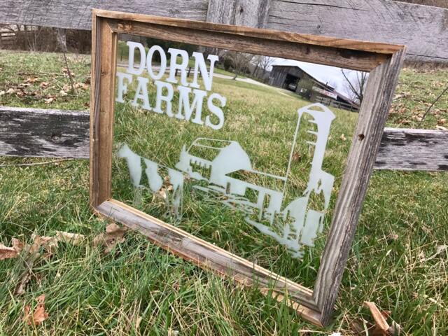 Custom Personalized Mirror, Large Barn Wood Engraved Etched 18x24 Mirror Barnwood - image 1