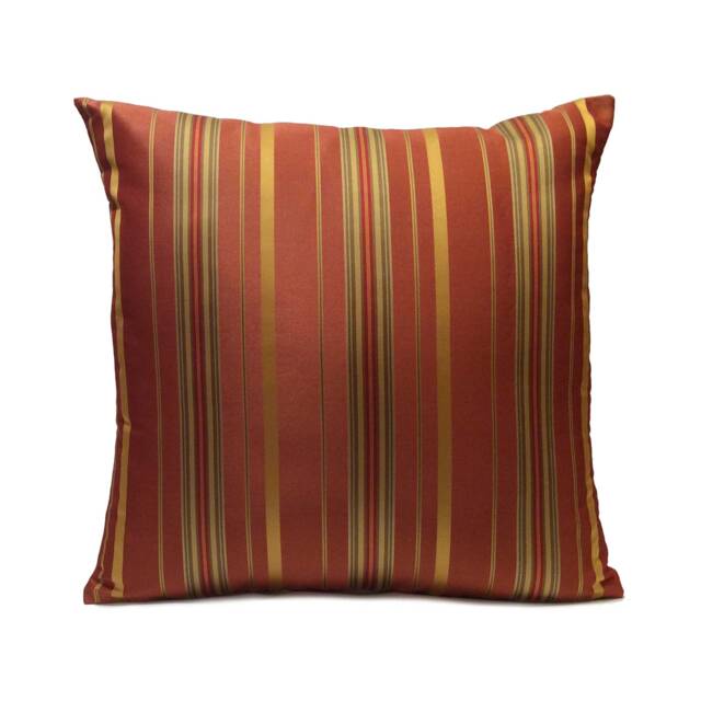 Copper Pillow, Throw Pillow Cover, Decorative Cushion Pillowcase, Accent Satin Blend, Gold & Red Stripes - image 1