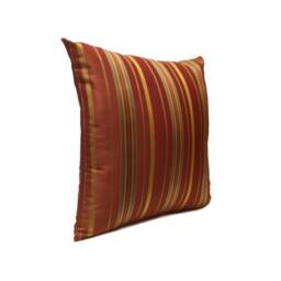 Copper Pillow, Throw Pillow Cover, Decorative Cushion Pillowcase, Accent Satin Blend, Gold & Red Stripes - thumbnail 2