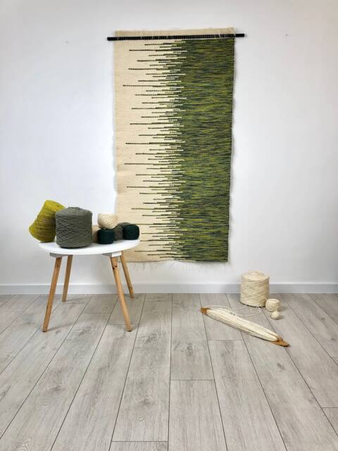 Dip Dye Fibre Wall Art, Macrame Hanging, Large Dipped Tapestry, Mid Century Modern Woven Wool Wandteppich - image 1