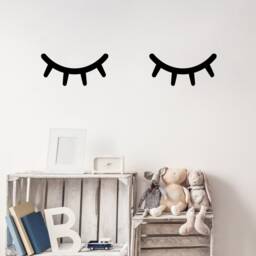 Sleepy Eyes Wall Stencil A4 Mylar Template For Nursery Decor - thumbnail 3