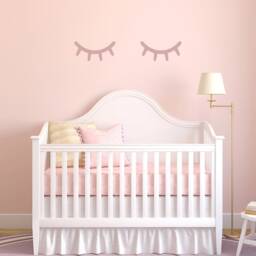 Sleepy Eyes Wall Stencil A4 Mylar Template For Nursery Decor - thumbnail 2
