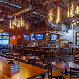 6Ft Beam Wrapped Rustic Chandelier - Industrial Modern Lighting Commercial Bar Restaurant Faux Reclaimed Wood - thumbnail 3