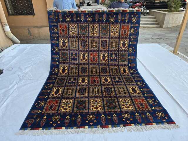 Rug 6.7x4.9Ft Afghan Handmade Soft Oriental Wool Carpet, Persian Style Rug, Bohemian Decor - image 1