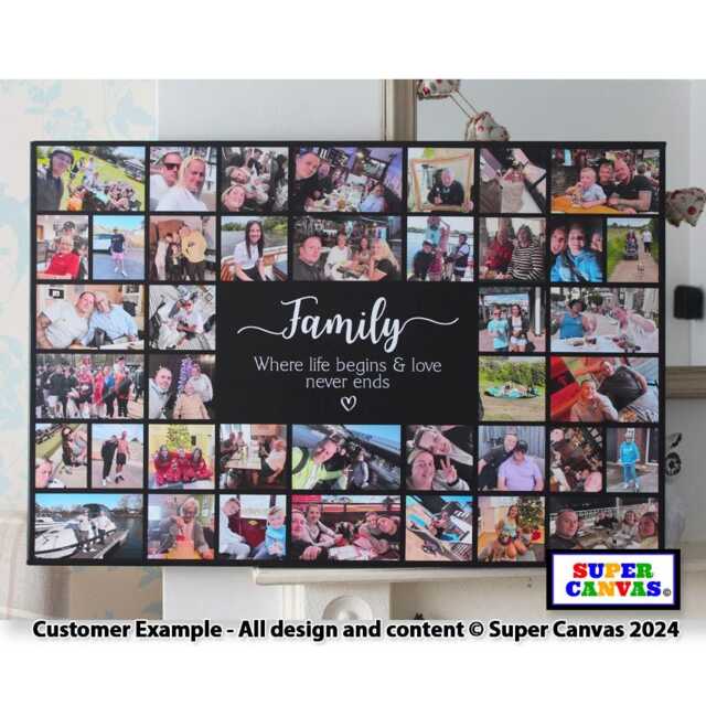 Our Family Quote Photo Collage Personalised Unique Wall Art Framed Canvas Print Wife Husband Mum Dad Friend Birthday Mothers Day Gift - image 1