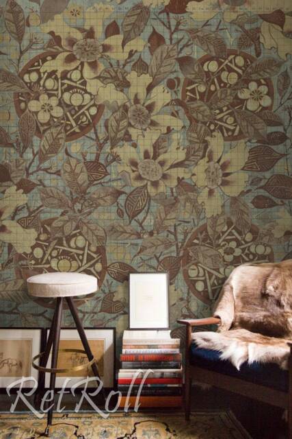 Gold Flowers - Removable Wallpaper, Repositionable, Nursery, Renters Design, Peel & Stick, Wall Mural, Reusable, Paper #46 - image 1