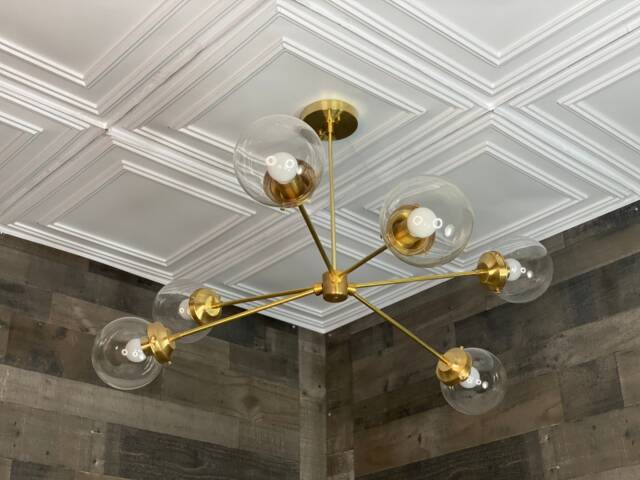 Suay Modern 6 Light 6In Globe Sputnik Mid Century Industrial Hanging Chandelier - image 1