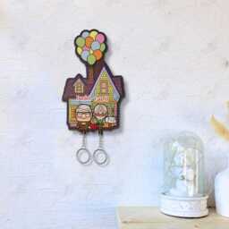 Personalized Carl & Ellie Movie Up Key Holder, Up Inspired Keychain, Balloon House, Perfect Home Decor, Anniversary Gift - thumbnail 4