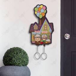 Personalized Carl & Ellie Movie Up Key Holder, Up Inspired Keychain, Balloon House, Perfect Home Decor, Anniversary Gift