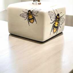 Bee Lamp, Square Lamps For Nursery, Bedside Table Mothers Day Gifts, Gift Mum, Unique Lighting, Gifts - thumbnail 3