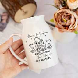 Personalized New Home Gift, Flower Vase For Occasion, Housewarming Gift Couples, Moving in Friend, Owner - thumbnail 3