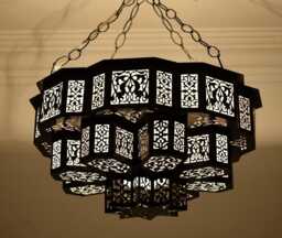 Moroccan Pendant Hand-Pierced Shadow Caster - Entryway Foyer, 20 Inch - thumbnail 1