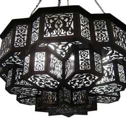 Moroccan Pendant Hand-Pierced Shadow Caster - Entryway Foyer, 20 Inch - thumbnail 2