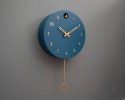 Fresco Cuckoo Clock, Modern Wall Decor, Brass Details, Minimalist Wooden Handmade Design