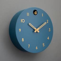 Fresco Cuckoo Clock, Modern Wall Decor, Brass Details, Minimalist Wooden Handmade Design - thumbnail 3