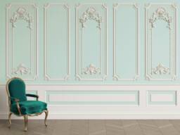 3D Molding Wallpaper, Green Cornice Wall Mural, Peel & Stick - thumbnail 1